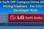 LG Soft Off Campus Drive 2025 is now open for applications, offering an exciting career opportunity for C/C++ Developers. This role is perfect for fresh graduates with strong programming skills and a passion for innovation. If you have recently completed your BE/B.Tech or M.E/M.Tech in IT, CSE, ECE, or EEE from the 2023, 2024, or 2025 batches, this could be your golden chance to secure a high-paying job in the tech industry. Job Overview – LG Soft Off Campus Drive 2025 Job Role: C/C++ Developer Designation: Research Engineer Qualification: BE/B.Tech, M.E/M.Tech – IT/CSE/ECE/EEE Eligible Batches: 2023 / 2024 / 2025 Experience Level: Freshers Salary: ₹7.56 LPA (Attractive package for entry-level talent) Job Location: Bengaluru (Work from Office) Last Date to Apply: ASAP Why You Shouldn’t Miss This Opportunity The LG Soft Off Campus Drive 2025 is an exceptional platform to kickstart your IT career. With a competitive salary, exposure to advanced technologies, and the opportunity to work with a global brand, this role promises rapid professional growth. However, note that the position is strictly Bangalore-based—there is no relocation support, so it may not be suitable for those unwilling to relocate. Key Skills Required To be a strong contender for the LG Soft Off Campus Drive 2025, you must possess: Strong knowledge of C & C++ programming (embedded development) Basic understanding of Linux Solid grasp of Data Structures and Operating System concepts Eligibility Criteria Academic Performance: Minimum 70% throughout academics Degrees Accepted: BE/B.Tech or M.E/M.Tech in relevant streams Year of Passing: 2023, 2024, or 2025 Work Mode: Full-time, Work from Office (Bangalore) Selection Process The recruitment for LG Soft Off Campus Drive 2025 will follow a four-step process: Online MCQ Assessment Online Coding Test Face-to-Face Technical Interview Face-to-Face HR Interview Tests will be conducted online, but shortlisted candidates must attend further rounds at the LG Soft India premises. Important Notes No relocation benefits are provided – candidates must already be based in or willing to move to Bangalore. Only shortlisted applicants will be contacted for interviews. Further project details will be shared post-selection. How to Apply Interested candidates for LG Soft Off Campus Drive 2025 can visit the official website: www.lgsoftindia.com and complete the application process at the earliest. Early applications are encouraged, as hiring is on a rolling basis. Final Verdict: If you are a fresher with a solid foundation in C/C++ and dream of working with a reputed global brand, the LG Soft Off Campus Drive 2025 is a must-apply opportunity. While relocation may be a drawback for some, the high package, skill growth, and career prospects make this an opportunity worth chasing.