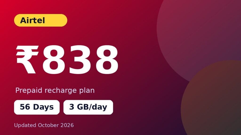 Airtel ₹838 recharge plan